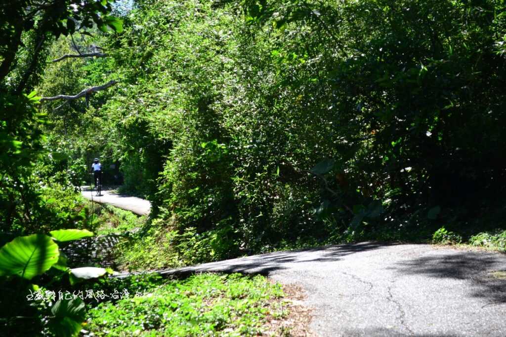 淡水林道最後一段急陡下坡、路窄放慢騎