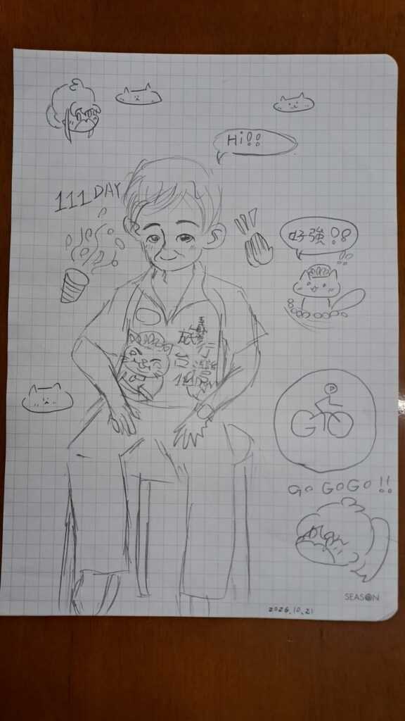 高同學即時素描我課堂上分享神情